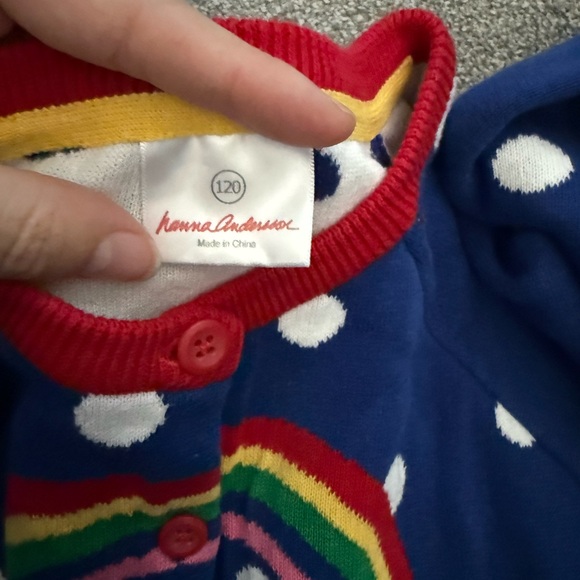 Hanna Andersson Rainbow Cardigan Sweater Sz 120cm - Picture 5 of 5